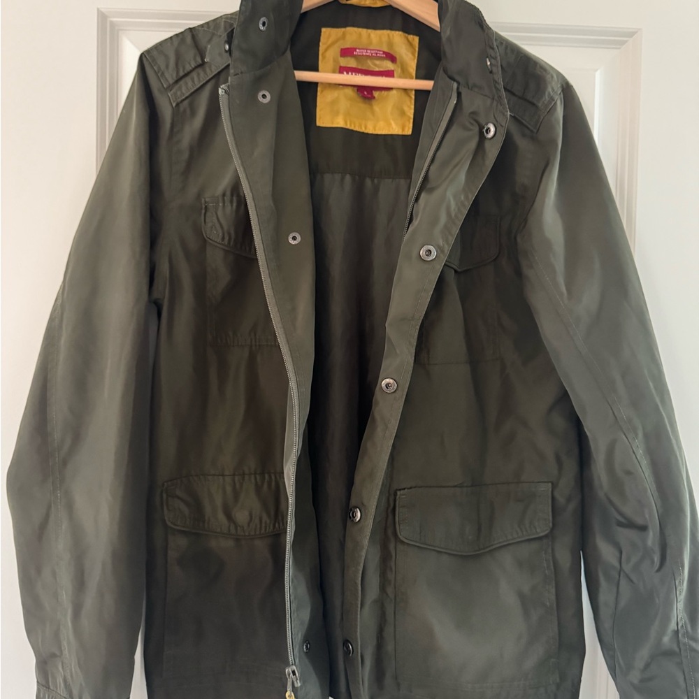 Merona Olive Green Men’s Field Raincoat with Hood